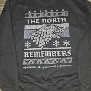 Game of Thrones "The North Remembers" Black Crewneck Ugly Christmas Sweater LRG